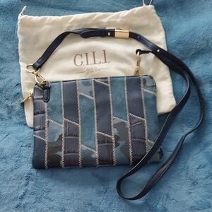 G.I.L.I Leather Patchwork Crossbody Pouch Hand Bag